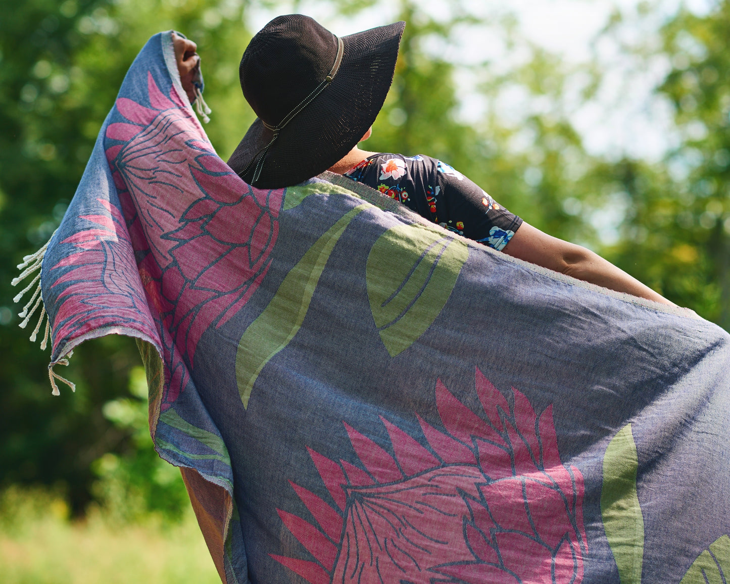Lyla unique designer Turkish towel protea
