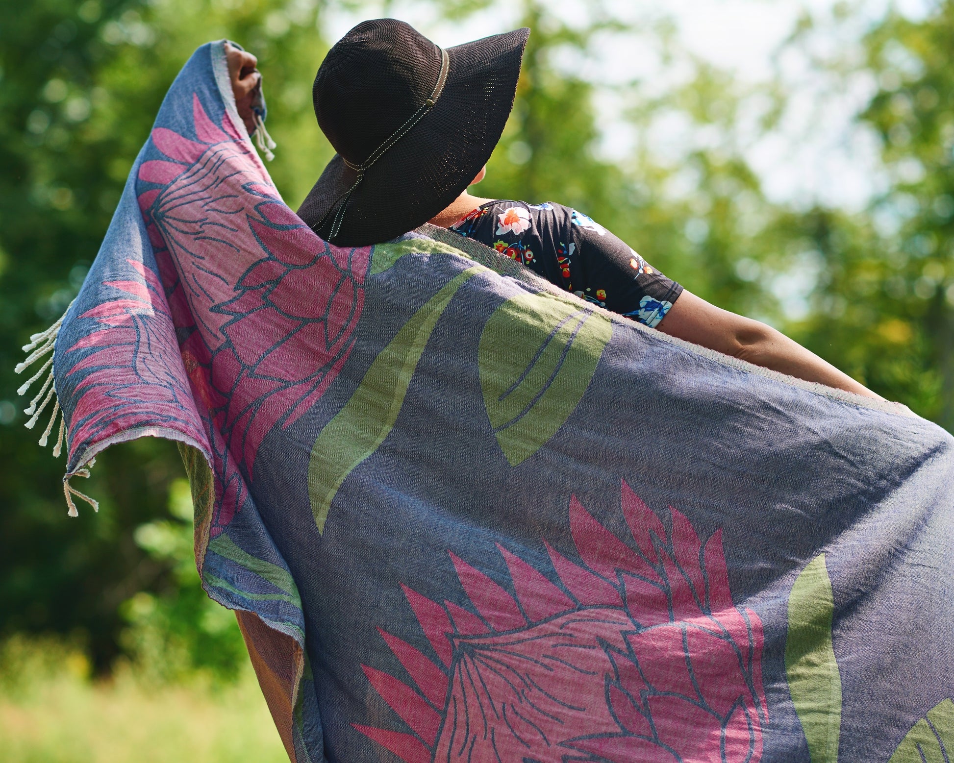 Lyla unique designer Turkish towel protea